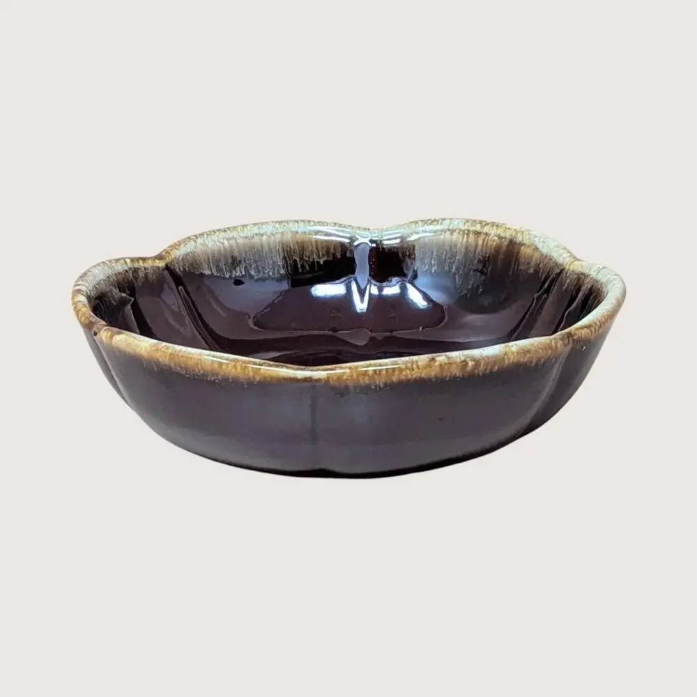1970s McCoy Pottery Brown Drip Fluted Bowl